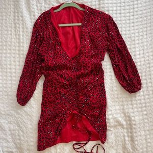 Lovers + Friends Red Leopard Print Dress
